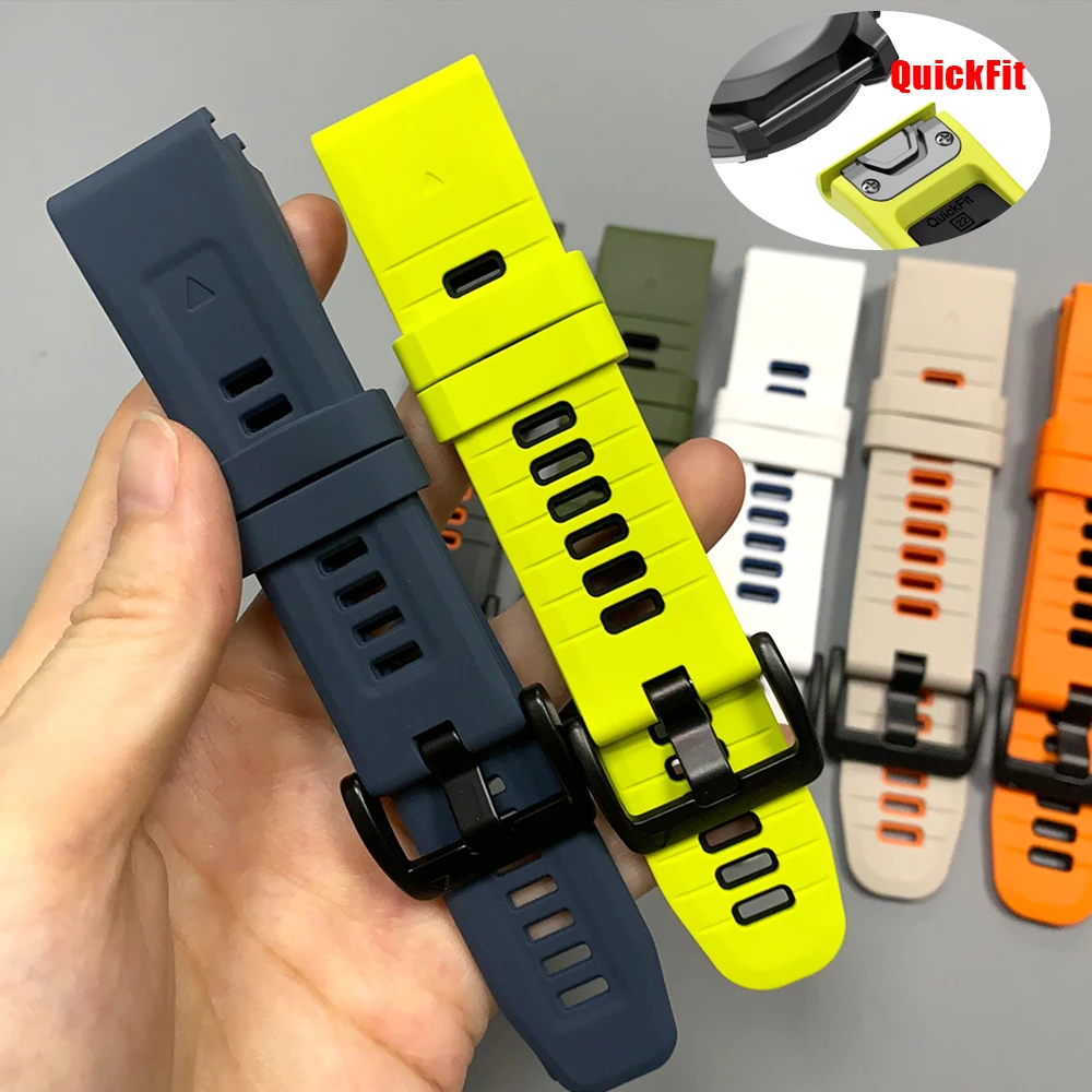QuickFit 22mm 26mm Silicone WatchBand For Garmin Fenix 9 9Pro Solar/AMOLED Fenix 8Pro 7 7X Epix Enduro 3 Tactix 8 Sport Bracelet