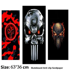 skull Rose Mecha Pattern Electric Scooter Anti-slip Sticker Sandpaper Skateboard Grip Tape Sheet 63*36cm