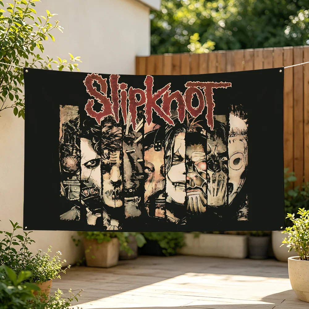 Band S-Slipknot Flag Personalized Banner For Sports Matches Games Parade Rally Holiday Festival Backyard Balcony Club Bar Decor