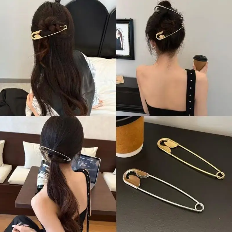 Große Sicherheitsnadel-Haarspangen aus Metall für Frauen und Mädchen, Haar-Accessoires, Haarklammern, Haarnadeln, Kopfbedeckungen, Geschenke – Detail 9