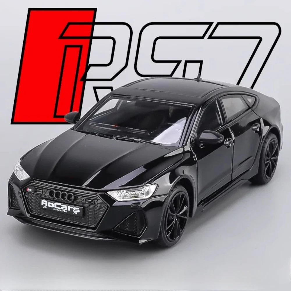 1:24 Audi RS7 Modello di Auto Giocattolo In Lega Pressofuso Suono Luce Assorbimento Degli Urti Tirare Indietro Sportback Giocattoli Per Bambini Decorazione Della Casa Ornamento