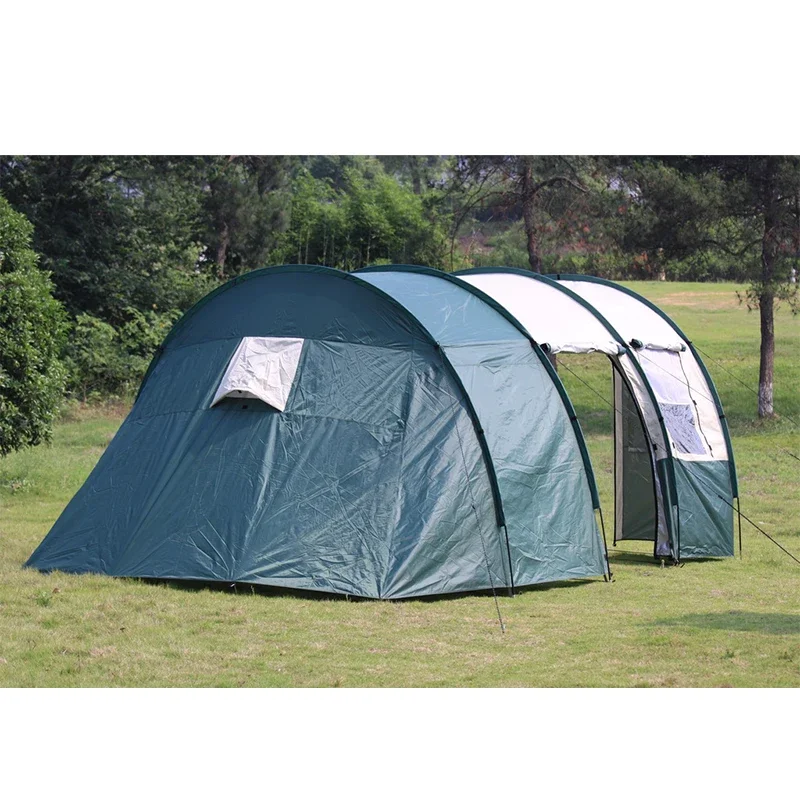 Outdoor Deluxe Large Family Use 2 Rooms Stretch Camping Tents