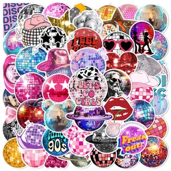 10/30/50pcs Cool Fancy Disco Ball Stickers Decals DIY Decoration PVC Waterproof Skateboard Phone Fridge Helmet Car Graffiti Toys