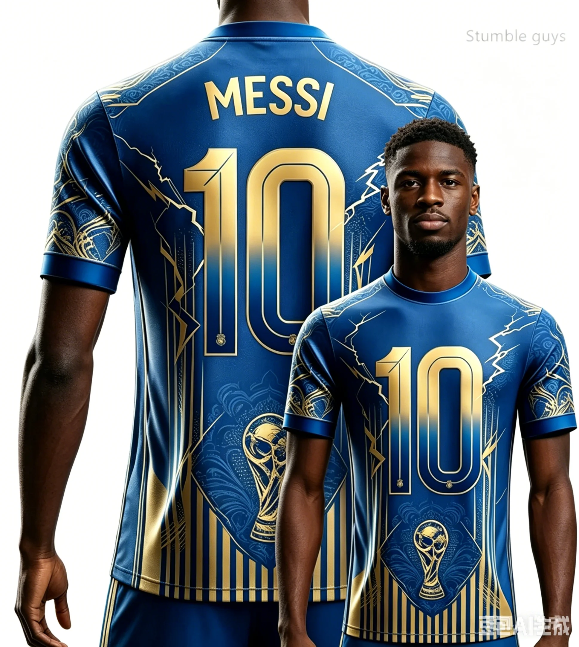 2026 Sommer Herren Messi Nr. 10 KI-bedrucktes Fußball-Kurzarmtrikot, modisches Oversize-T-Shirt für den Alltag und Outdoor – Detail 9