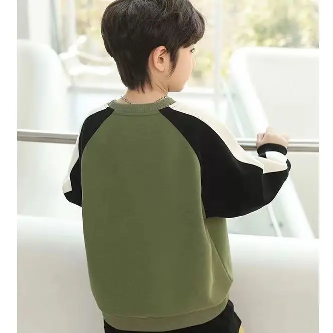 Boys Sweatshirts Spring 2024 New Children's Bottoming Shirt Kids Handsome New Tops Teenager Daily Casual Hoodies 5-14 Years old