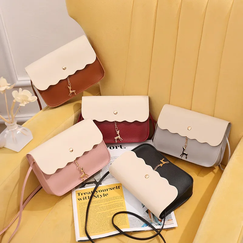 

Sweet square bag 2024ladies bag small fashion messenger bag daily versatile mouth red envelope