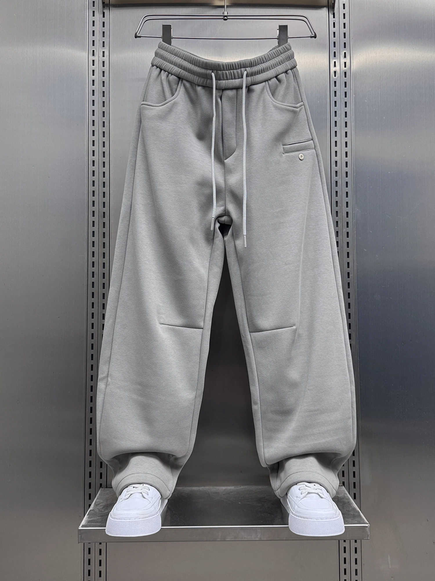 

Мужские повседневные спортивные брюки свободного кроя с флисовой подкладкой Harlan Knife, осенне-зимние модные удобные брюки прямого кроя