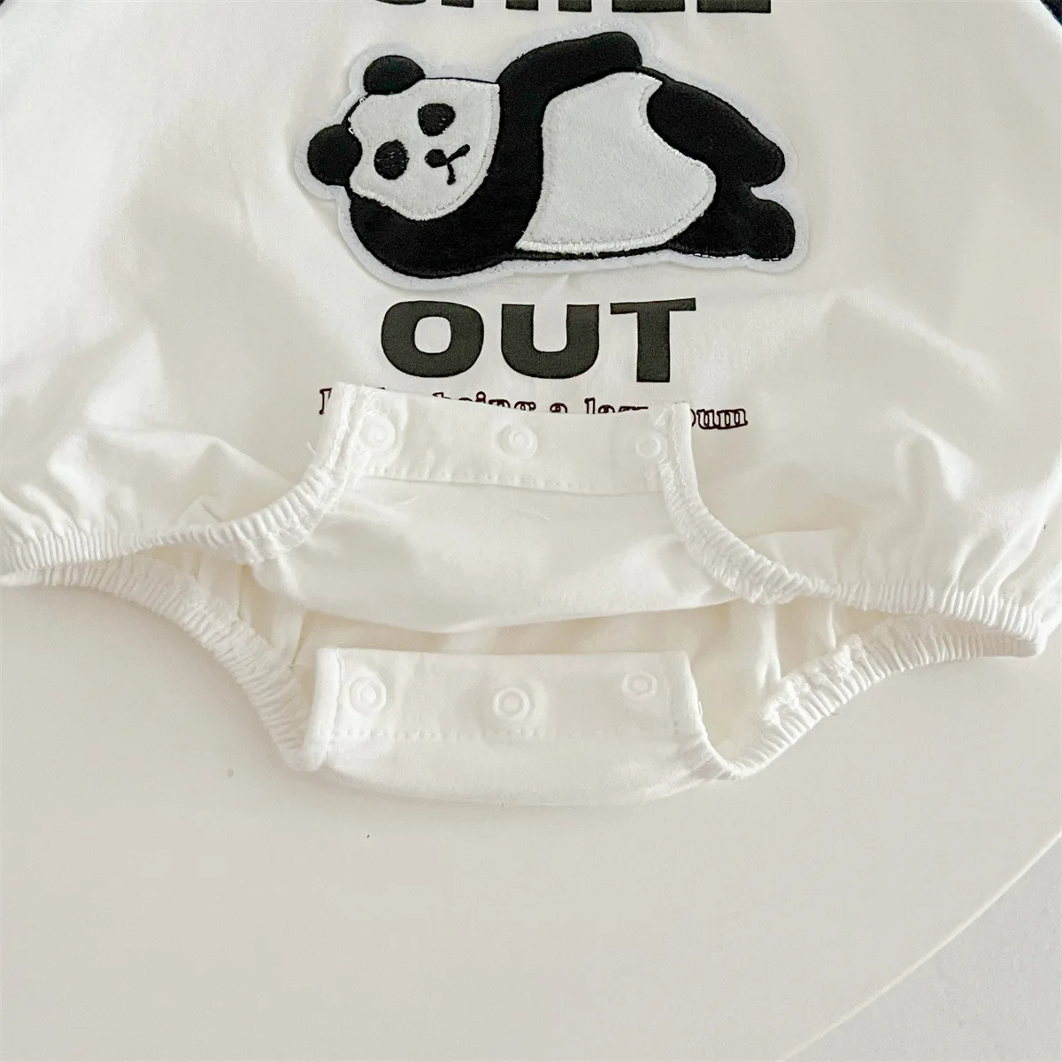 Genuine 0-2 Years Old Baby Triangle Clothing Rompers Cotton Soft Fashion Patchwork Color Panda Clothing Climbing Suit Bodysuits