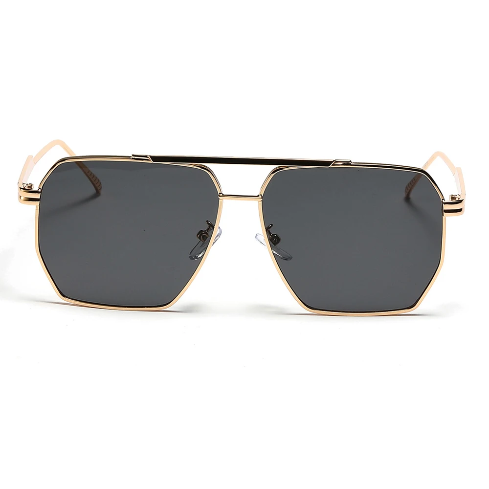 Peekaboo big frame sunglasses for men metal double bridge square sun glasses uv400 women yellow brown 2022 unisex eyewear