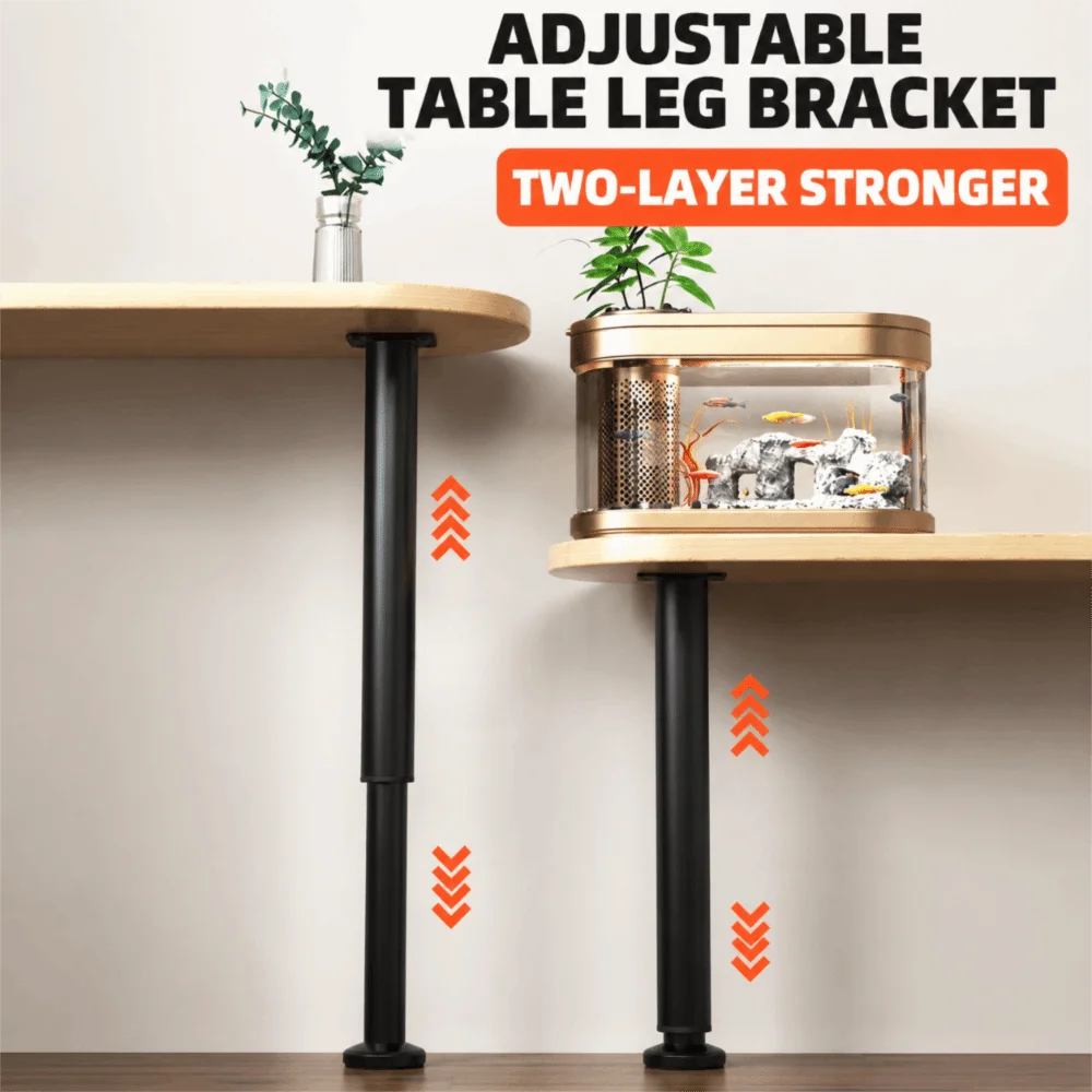 Non-Slip Telescopic Table Legs Adjustable Load Bearing Support Metal Furniture Support Rod Desk Support Foot Stand Cabinets
