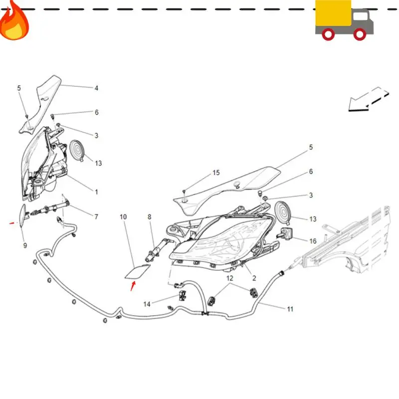 

Discount-Left Front Headlight Washer Nozzle Chrome Cover 673008001 For Maserati Quattroporte 14-17 Head Light Lamp Spacer Plate