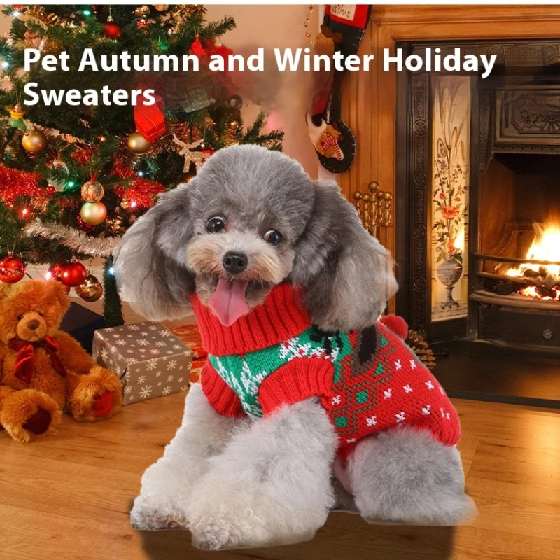 

Christmas Elk Dog Sweater - Skull Knit Costume for Halloween & Winter, Cozy Pet Pullover