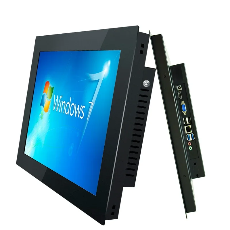 15 17 19 Inch Buckle Embedded Industrial Computer All-in-one PC Panel with Resistive Touch Screen Built-in WiFi for Win10 Pro