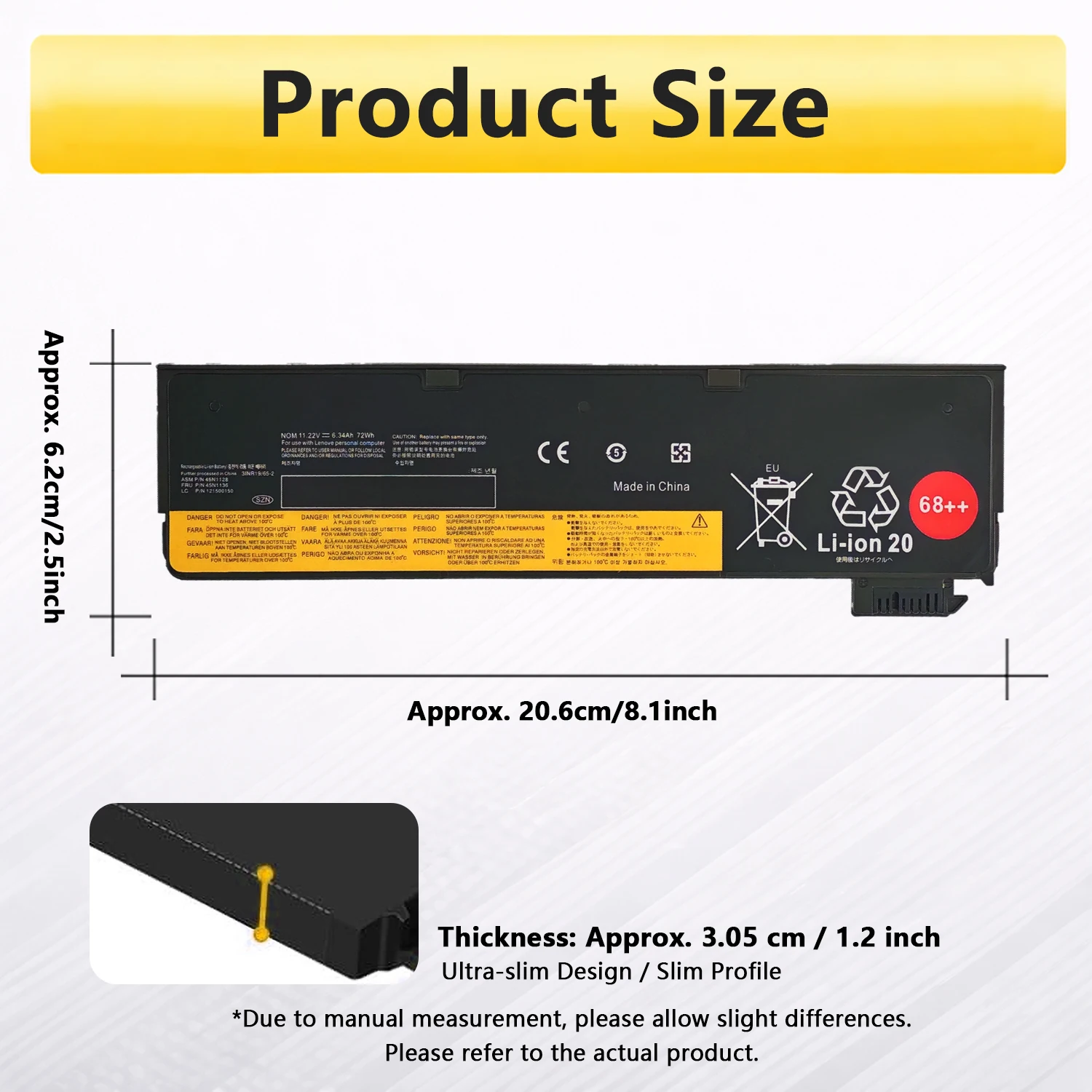 PowerHub 45N1738 45N1128 45N1126 Battery For ThinkPad T440 T450 T460P T470P T550 T560 X240 X250 X260 X270 L450 45N1127 45N1129 view 4
