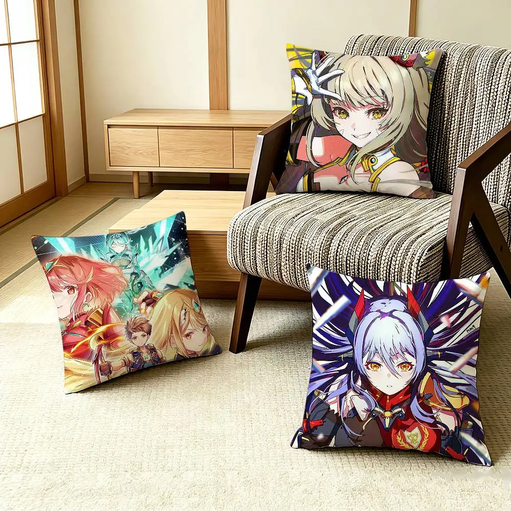 COOL Game X-Xenoblade Chronicles 2   Pillow Case Pattern Printed Pillowcase For Living Room Sofa Cushion Cover