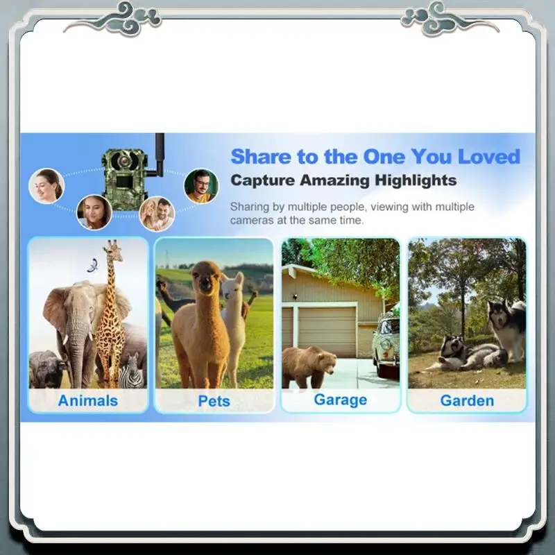 4G Sim Card LTE Cellular 4W Solar 7800Mah Battery Hunting Trail Motion Activated Night Vision 4MP IP66 Camera(US) Durable