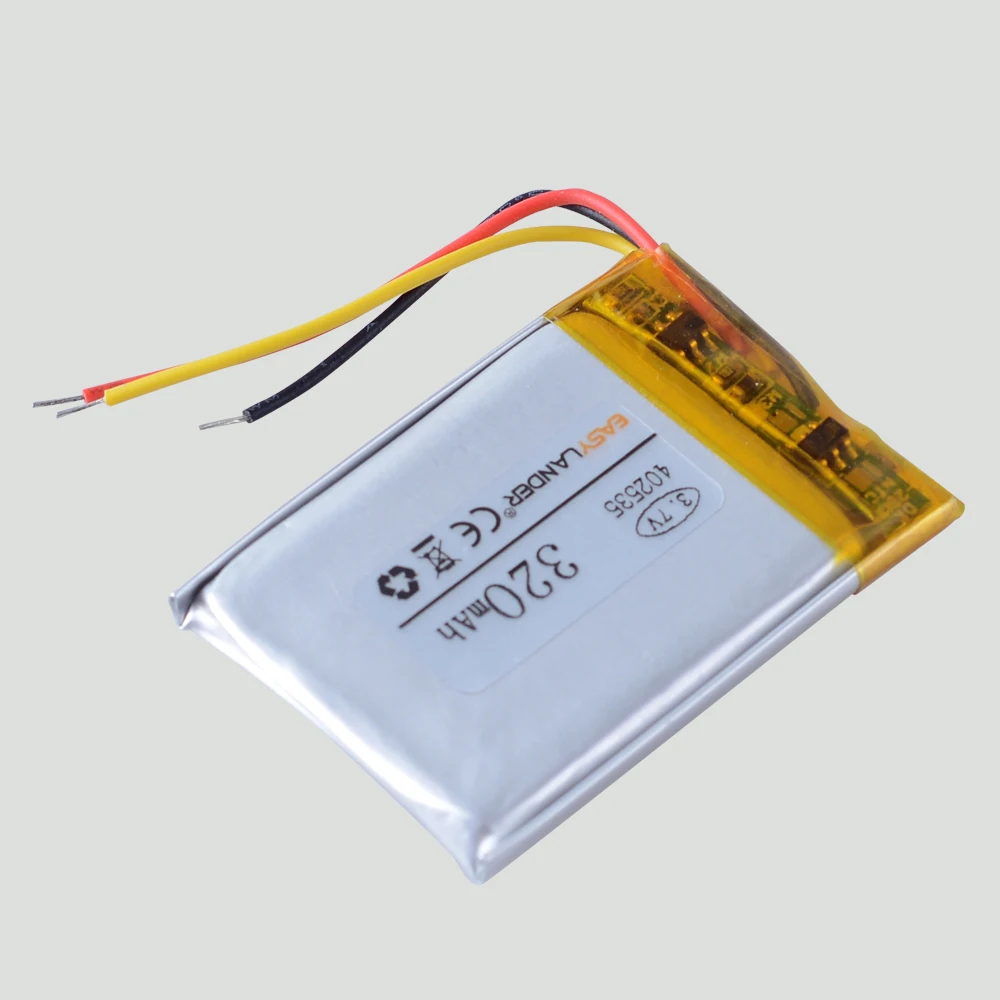 3-Wire 402535 3.7V 350mAh 422436 Lithium Polymer Rechargeable Lipo Li-ion Battery For GPS MP3 Purifier Smart Watch Night Light