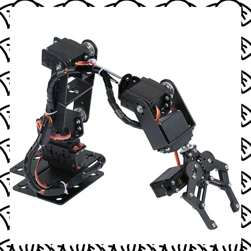 

A71Z 6-DOF Robotic Arm DIY Kit Multi Degree-Of-Freedom Robot Servo Grasping Maker Education Construction Set(Excluding Servo)