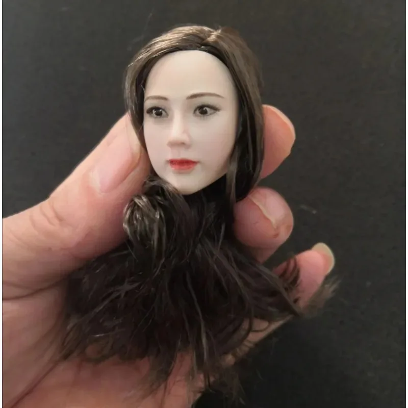 1/6 مقياس براون الشعر الجمال رئيس نحت الممثلة الصينية داي ونينوين رئيس نحت نموذج ل 12 "Ph Tbl دمى أشكال الجسم #5