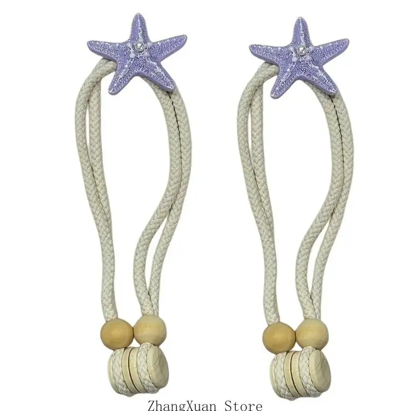 Sea Star Magnetische Vorhangschnalle, Raffhalter, Seil, magnetische Vorhanghalter, 2er-Set für durchsichtige Stoffe – Detail 3