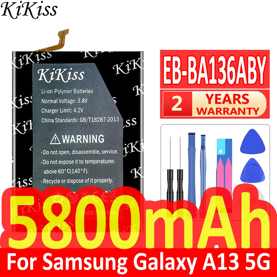 

Мощный аккумулятор KiKiss емкостью 5800 мАч EB-BA136ABY для Samsung Galaxy A13 5G