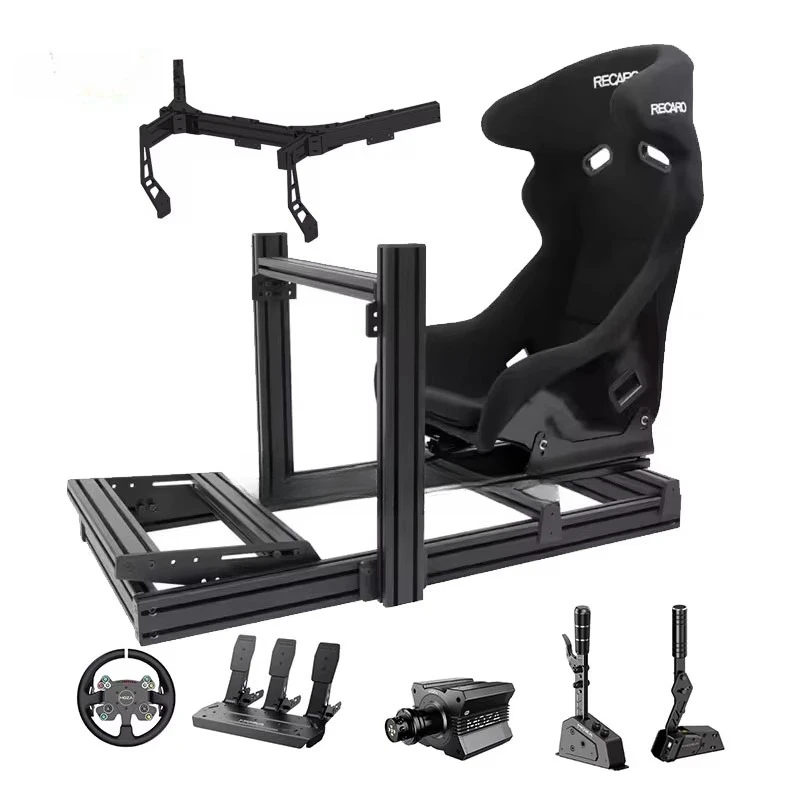 Custom Silver Black Aluminum 4080 DIY Gaming Seat Sim Racing
