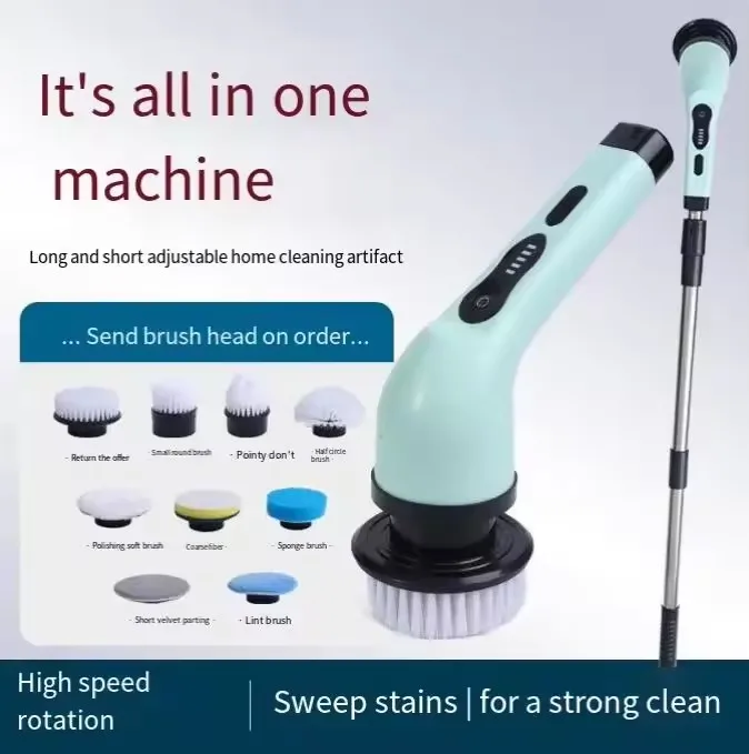 ホット販売ワイヤレス電動モップ多機能ロングハンドル家庭用スケーラブルクリーニングブラシ