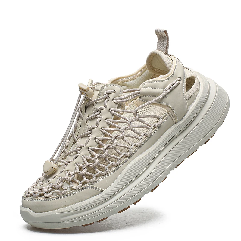 

Summer Men Sandals Fashion Handmade Weaving Design Beach Sandals Breathable Casual Flat Sandal Outdoor Couples Sandal 2026 New