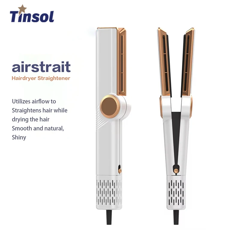 Airstrait Hair Straightener High Speed Hair Dryer 2 in1 Wet & Dry Air Styling Straightener Air Wrap Negative Ion Portable Clamps