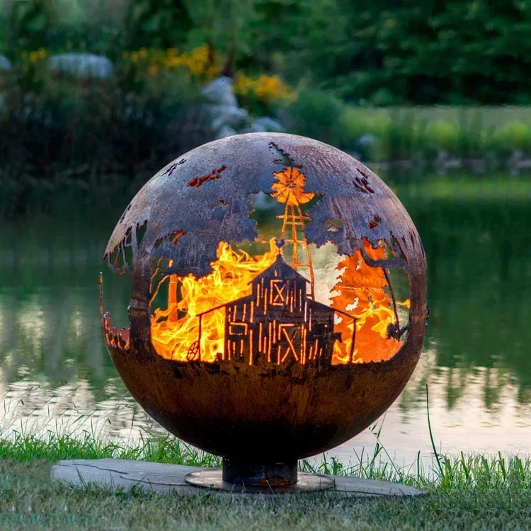 

Outdoor Landscape Steel Fire Patio Heater Campground Fire Sphere Fire Pit