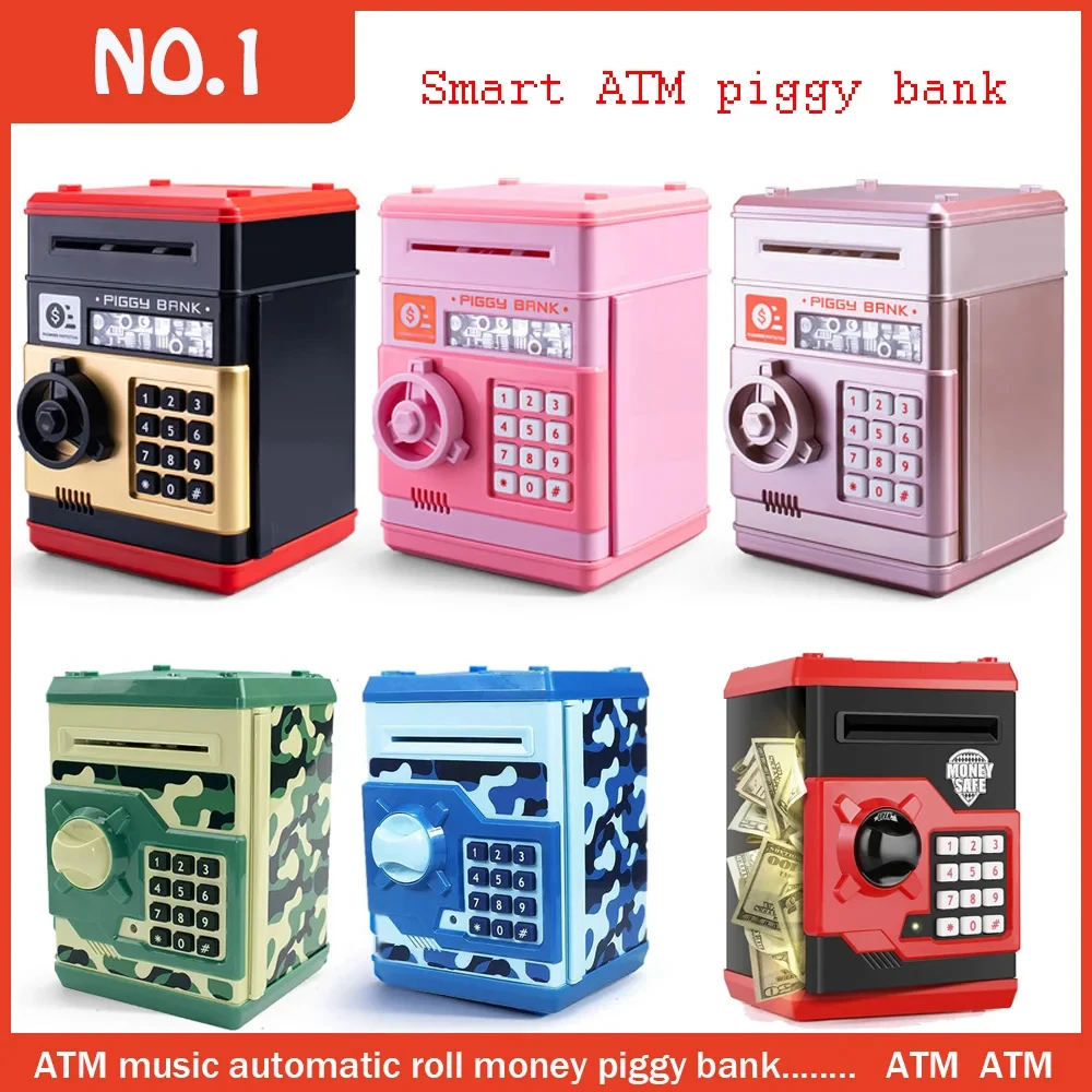 AIntelligence Piggy Bank for Children, Impressão Digital, Máquina ATM, Coins Digitais, Saving Safe Deposit, Kids Toy, Money Box