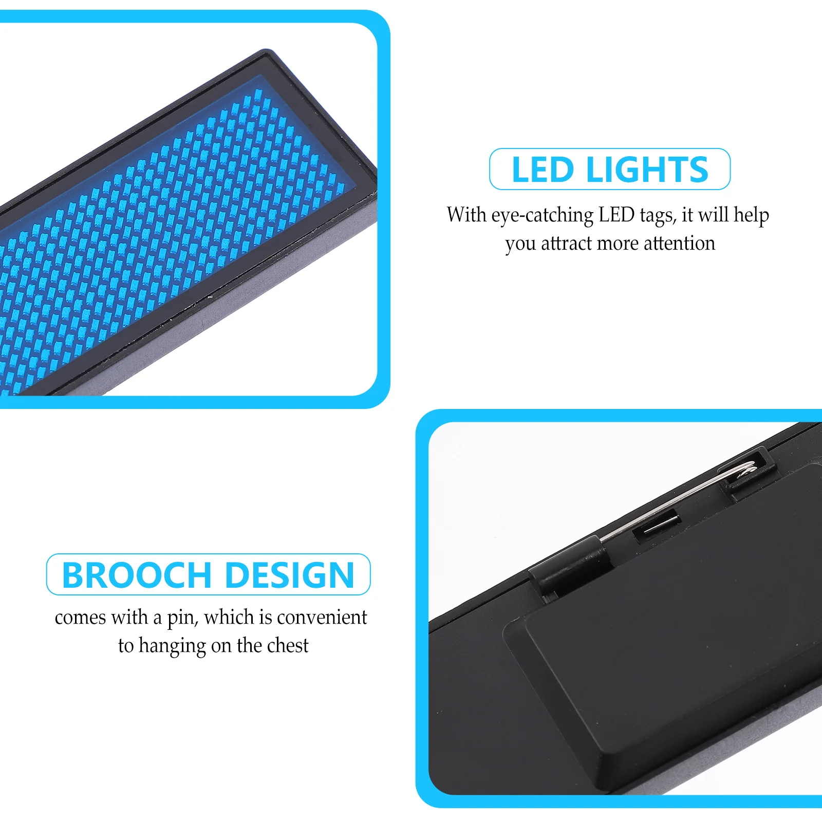 

Rechargeable LED Name Badge 300mAh 12-Hour Programmable Scrolling Message Board Multi-Language Support USB Charging