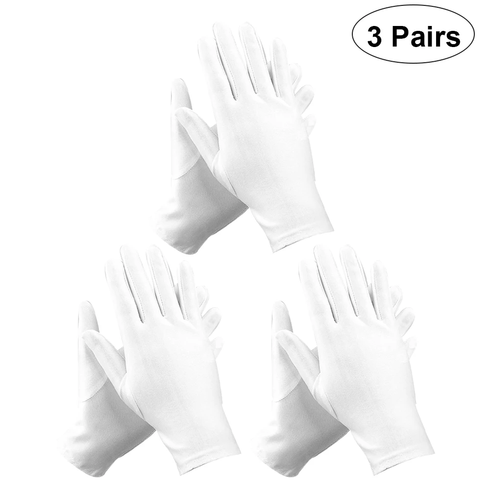 

Spandex Jewelry Gloves 3 Pairs Stretchy Elastic Etiquette Inspection Disposable Soft Lightweight Premium Material Fit Most