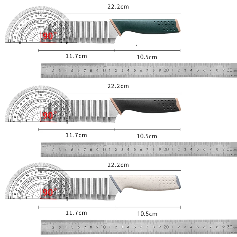 For kitchen  Cortador de patatas fritas para hacer patatas fritas, cuchillo ondulado deacero inoxidable, cuchillo de cocina