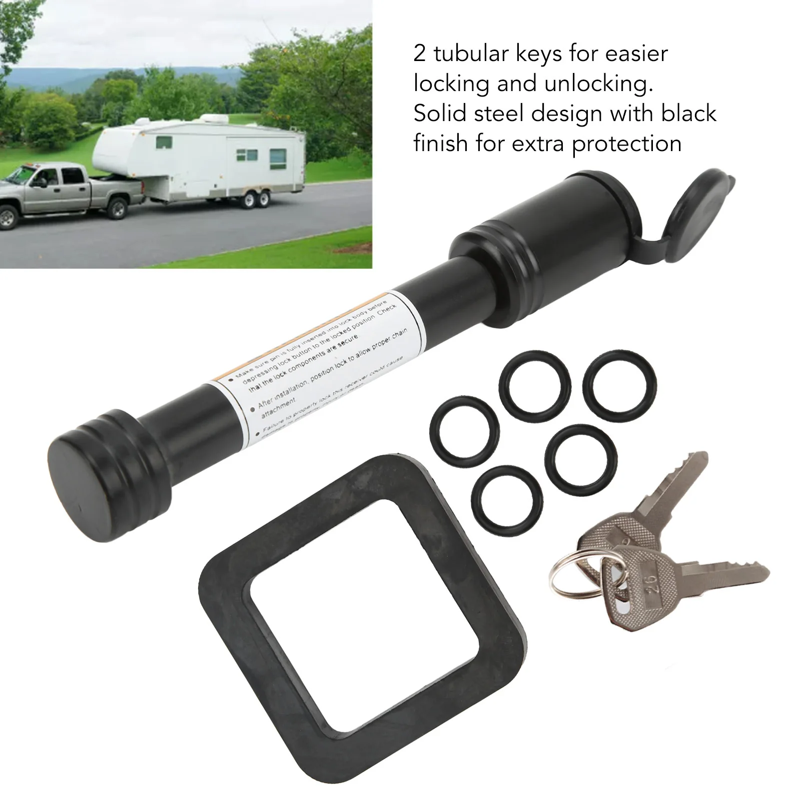 Hitch Receiver Lock Anti Rattle  Steel Hitch Pin Lock Waterproof High Security for Car Truck Hitch Ball Carrier