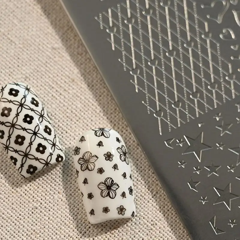 

Creative Heart Lace Bowknot Stamping Plate Stainless Steel Manicure Template Suitable for Party Wedding Daily Use