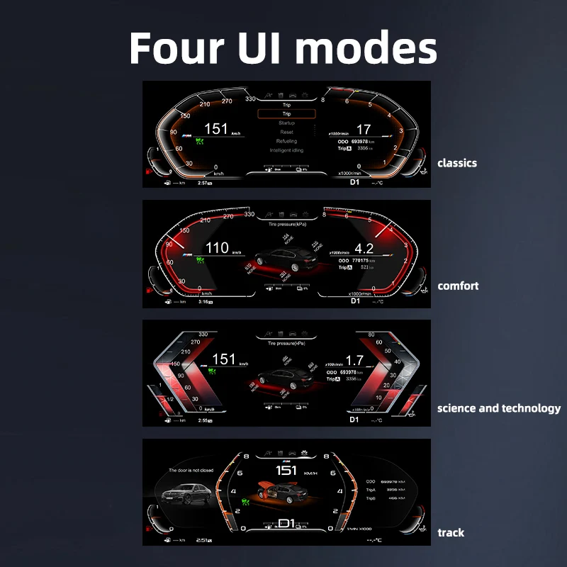 أداة رقمية للسيارة الذكية LCD عداد السرعة للوحة القيادة لـ F30 F31 F34 E90 E91 E92 2005-2020 نظام LINUX العنقودية الرقمية #3