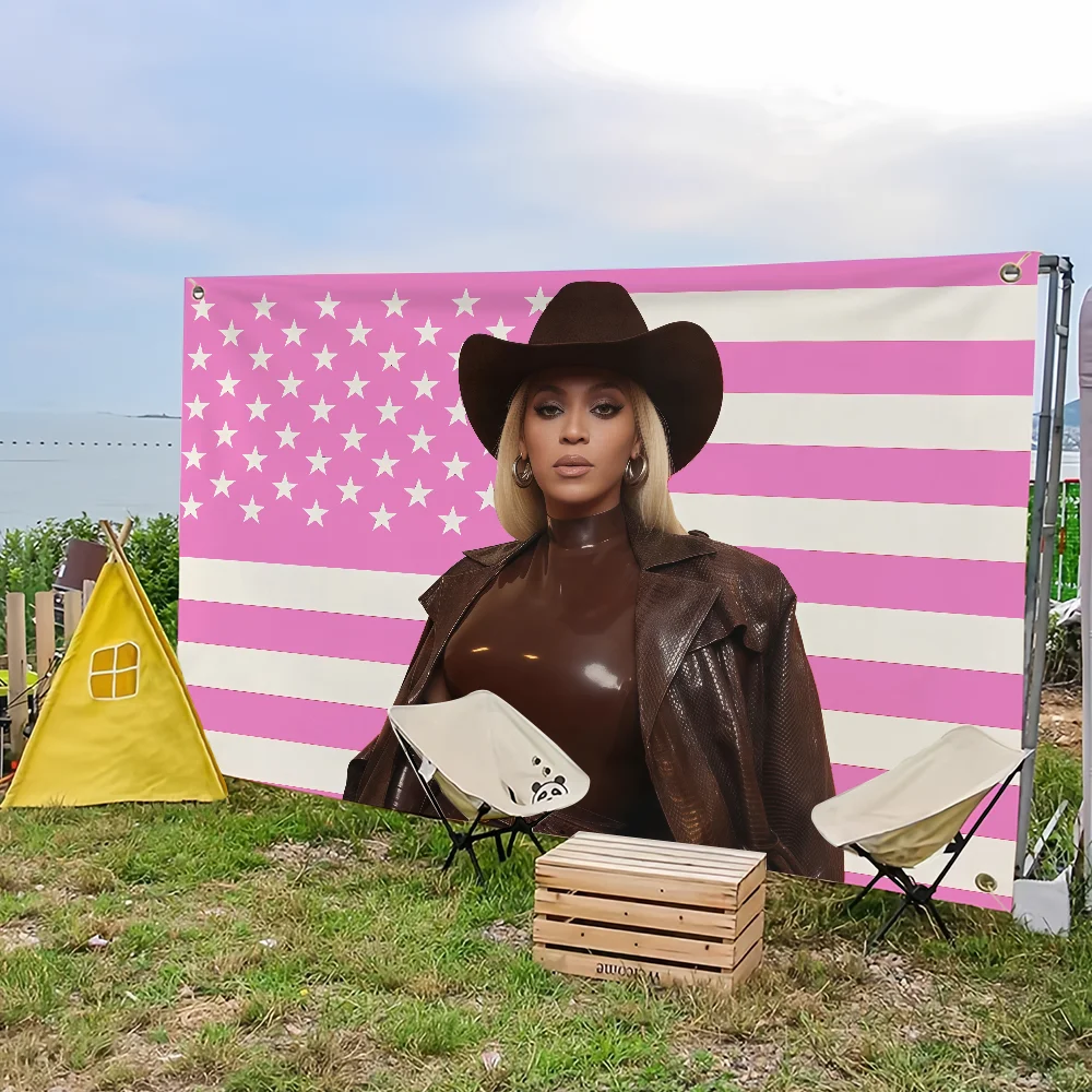 علم المغني بيونسيه للتخييم في الهواء الطلق، نزهة، ديكور المنزل، لافتة الحلي