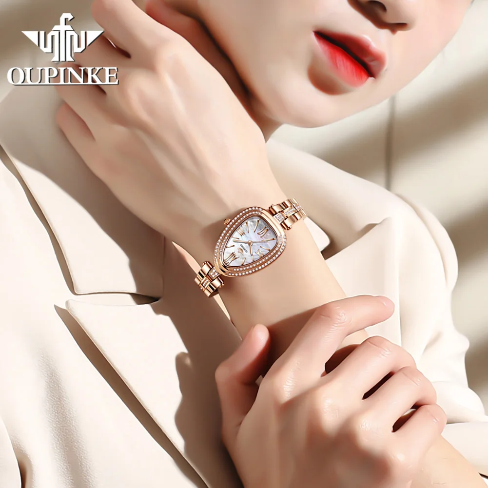 OUPINKE 3192 Roman Scale Luxury Woman Quartz Dress Wristwatch Top Brand Waterproof Watch For Women Original Classic Watches