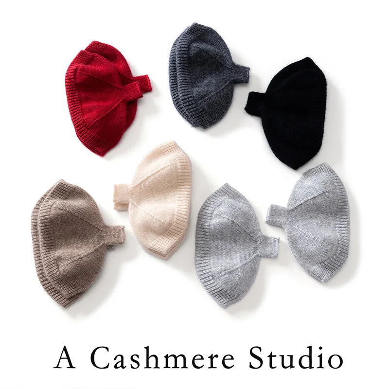 Unisex 100% Cashmere Fishmouth Gloves Winter Warm Knitted Half-Finger Gloves Fashion Irregular Cashmere Gloves For Men/Women