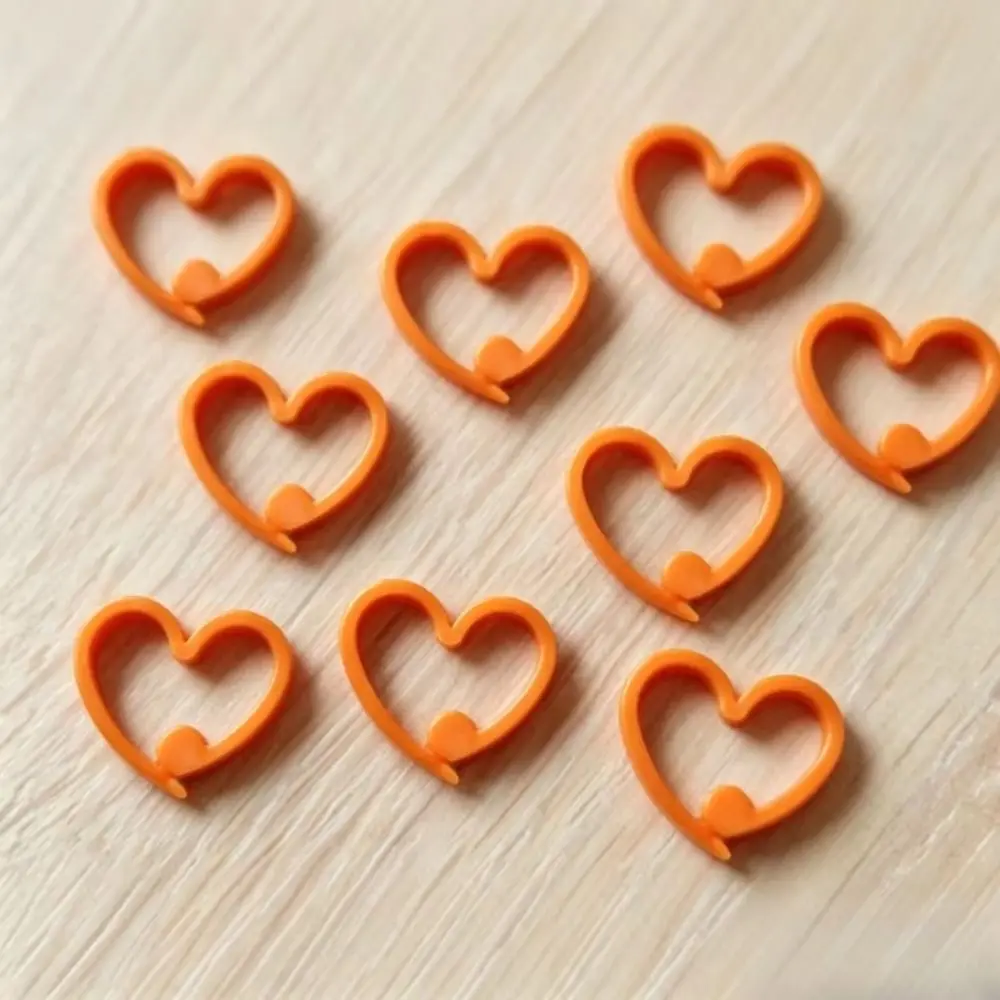 10/20/30PCS Plastic Crochet Stitch Markers Reusable Handmade Yarn Knitting Needle Clips No-Scratch Heart Shape