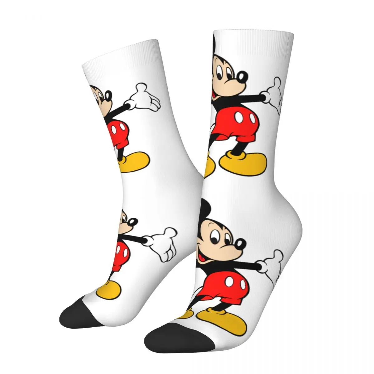 

Retro Nice Men's compression Socks Unisex Disney Mickey Mouse Cartoon Street Style Seamless Printed Novelty Crew Sock