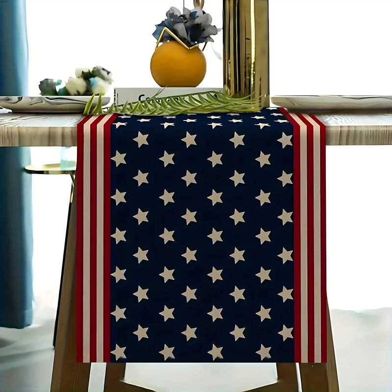 VIKAMA Independence Day Memorial Day Theme Table Runner Dining Room Living Room Study Decoration Independence Day Decoration