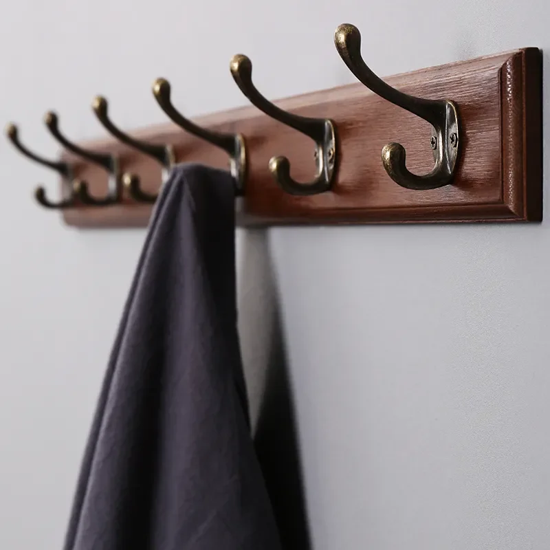 Nordic Wooden Hooks Rack Durable Wall Hanging Bathrooms Bedroom Clothes Hats Hangers Corridor Lobby Bag Keys Goods Storage Tools
