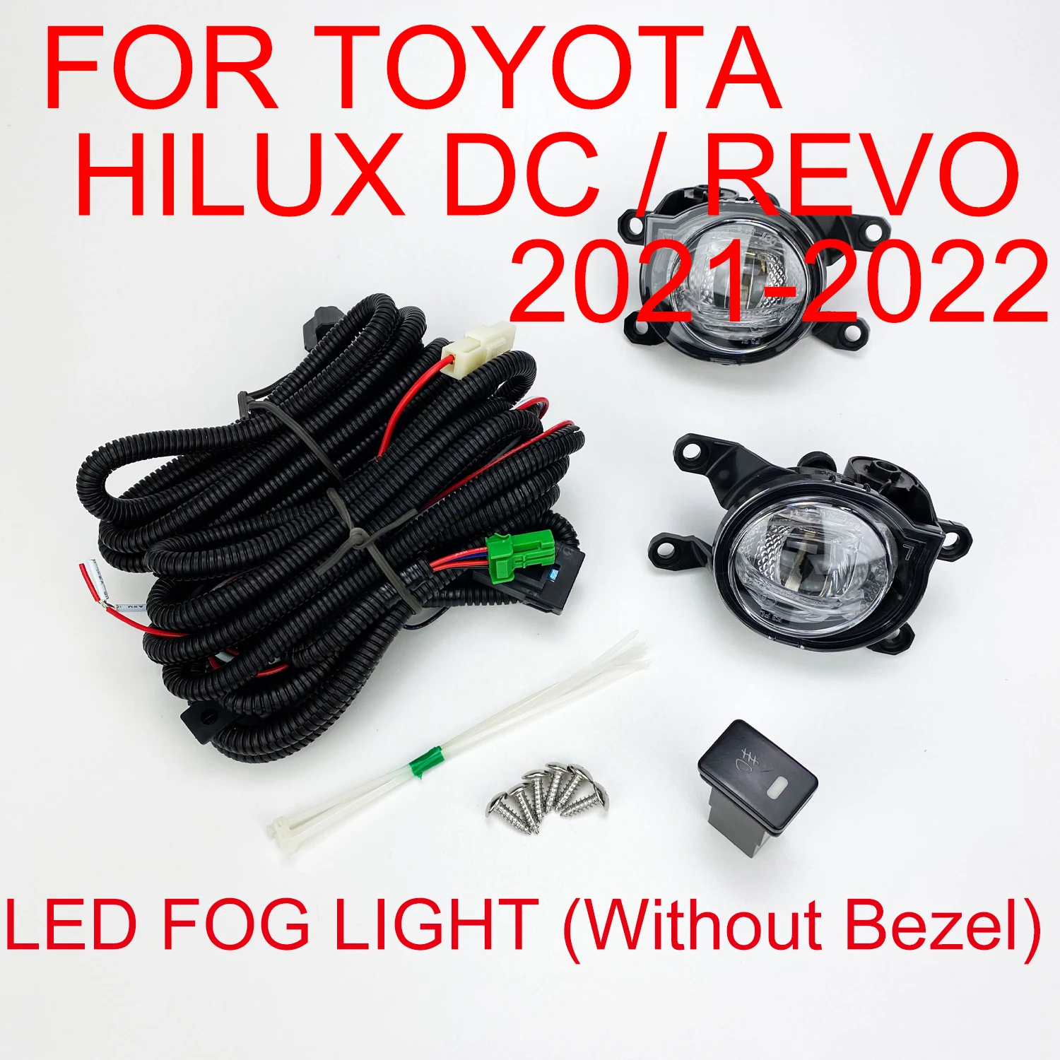 

LED Fog Lights For Toyota Hilux Revo 2020 2021 2022 Passenger + Driver Side Clear Lens