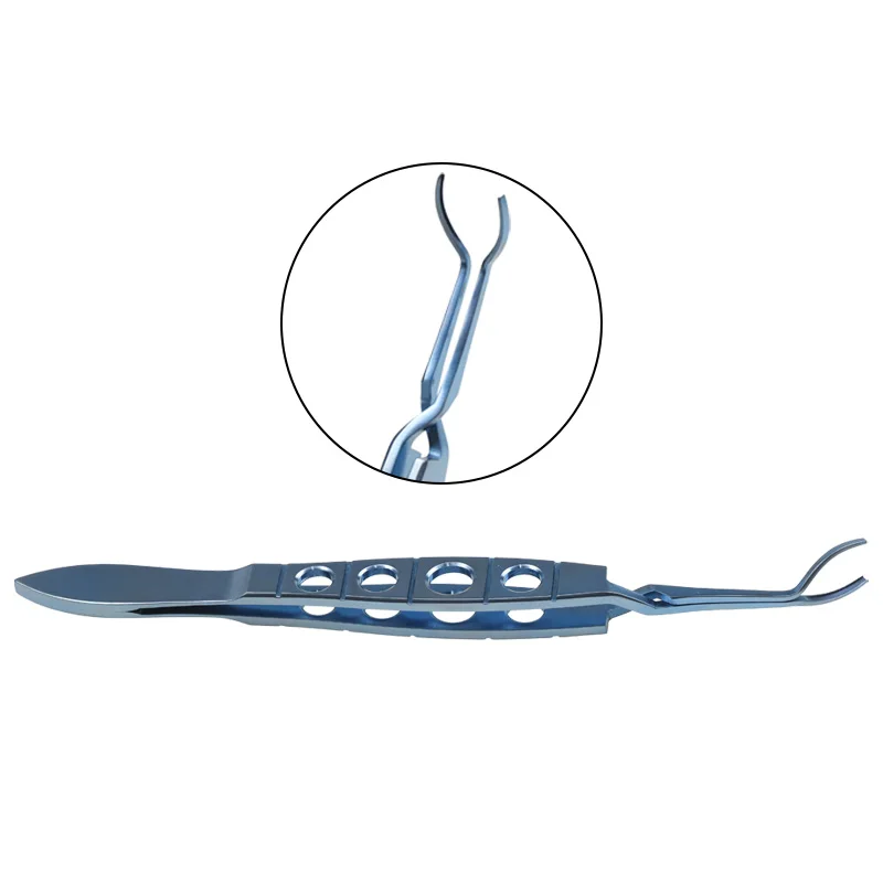 Titanium Alloy Ophthalmic Landers Vitrectomy Lens Forceps Head with Two Claws Ophthalmic Surgical Instrument