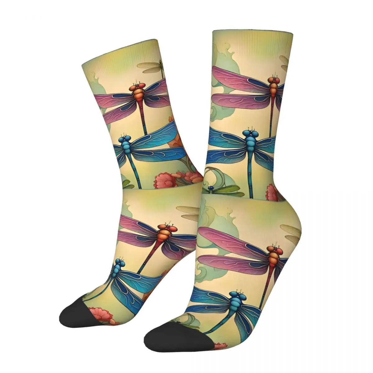

Happy Vintage Dragonflies In Romantic Crazy Men's Socks Unisex Harajuku Pattern Printed Funny Crew Sock Boys Gift