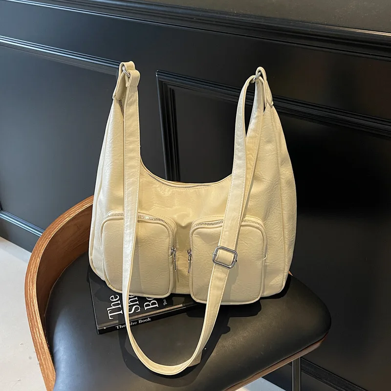 

Модная весенняя сумка через плечо для женщин, простая сумка для поездок на работу, стильная и универсальная сумка через плечо с несколькими карманами, стильный дизайн