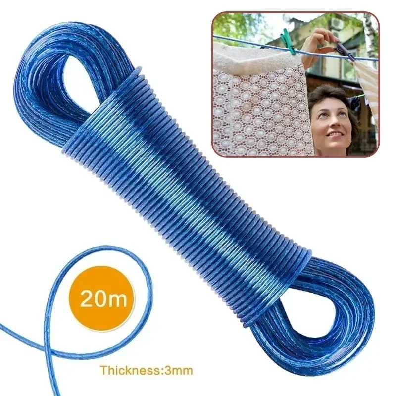 

20M Steel Wire Clothesline with PVC Coating Drying Rack for Laundry Strong Outdoor Camping Clothesline Accessories for Home Use