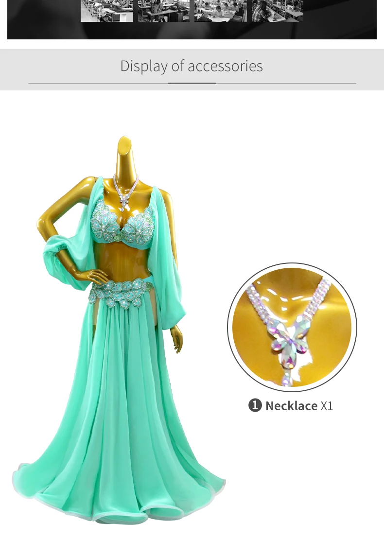 Bauchtanz-Übungskleidung Orientalisches Kostüm Damenkleid Unterrichtsrock Bauchtanz-Bühnenanzug 2026 Karneval Tanzkleidung Outfit – Detail 4